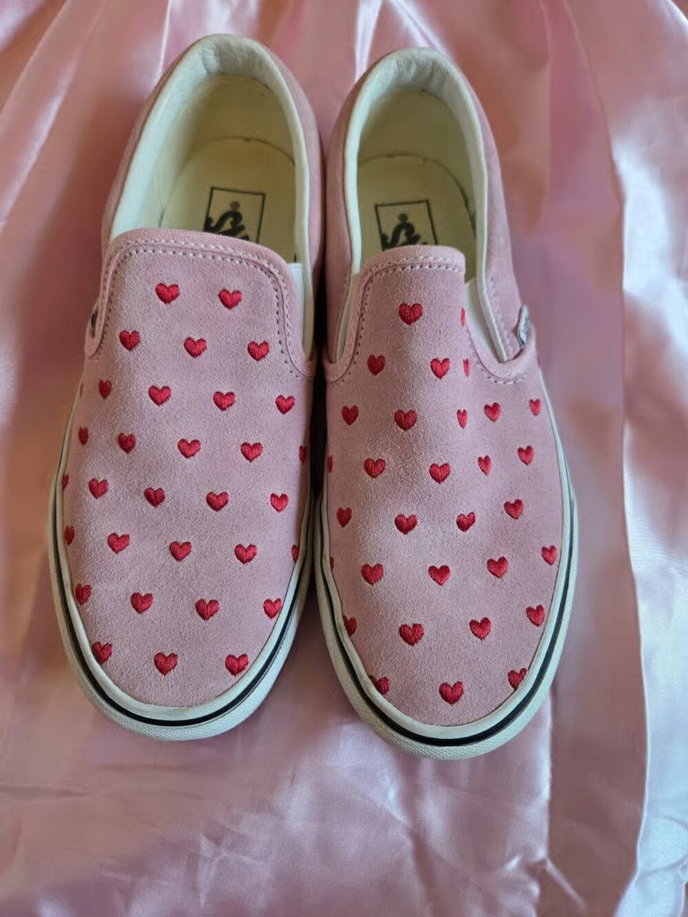 Vans Heart-Embroidered Slip-Ons 8.0